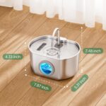Cat Water Fountain Stainless Steel: 73oz/2.2L Cat Fountain for Drinking- Pet Water Fountain Inside - Automatic Dog Watering Dispenser Bowl - Pet Feeding & Watering Supplies - Image 9