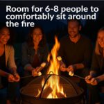 Sunnydaze 34-Inch Steel Large Fire Pit for Outside - Wood-Burning Fire Pit Bowl for Outdoors with Spark Screen, Log Poker, and Grate - Image 3