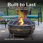 Sunnydaze 34-Inch Steel Large Fire Pit for Outside - Wood-Burning Fire Pit Bowl for Outdoors with Spark Screen, Log Poker, and Grate - Image 5