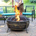 Sunnydaze 34-Inch Steel Large Fire Pit for Outside - Wood-Burning Fire Pit Bowl for Outdoors with Spark Screen, Log Poker, and Grate - Image 9