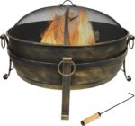 Sunnydaze 34-Inch Steel Large Fire Pit for Outside - Wood-Burning Fire Pit Bowl for Outdoors with Spark Screen, Log Poker, and Grate - Image 11