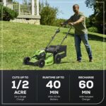 Greenworks 80V 21" Brushless Cordless (Push) Lawn Mower (75+ Compatible Tools), 4.0Ah Battery and 60 Minute Rapid Charger Included - Image 4