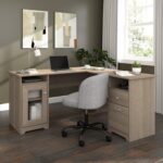 Bush Home Cabot 60W L Shaped Computer Desk with Storage in Ash Gray, 60-inch Corner Table with Drawers for Home Office Workspace - Image 3