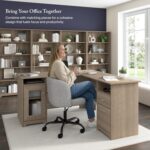 Bush Home Cabot 60W L Shaped Computer Desk with Storage in Ash Gray, 60-inch Corner Table with Drawers for Home Office Workspace - Image 5