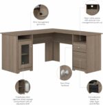 Bush Home Cabot 60W L Shaped Computer Desk with Storage in Ash Gray, 60-inch Corner Table with Drawers for Home Office Workspace - Image 9
