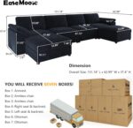EASE MOOSE Oversized Modular Sectional Sofa, FSC Certified Extra Large U Shape Sectional Cloud Couch,Comfty Deep Modular Sofa with Ottoman - Image 3