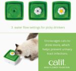 Catit 2.0 Mini Flower Drinking Fountain – Cat Water Fountain with Triple Filter and Ergonomic Drinking Options,Green - Image 4