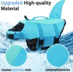 EMUST Shark Dog Life Jackets for Water Safety - Adjustable Ripstop Pet Life Vest with Rescue Handle for Swimming Pool, Beach, Boating (L, Pool Blue) - Image 3
