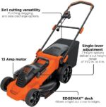 BLACK+DECKER 20-Inch Corded Electric Lawn Mower, Ultra Light Push Mower, 13-Amp High Output Motor, 3 in 1 Cutting Versatility, Tool Free Height Adjustment, 7-setting Cutting Height (MM2000) - Image 3