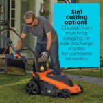 BLACK+DECKER 20-Inch Corded Electric Lawn Mower, Ultra Light Push Mower, 13-Amp High Output Motor, 3 in 1 Cutting Versatility, Tool Free Height Adjustment, 7-setting Cutting Height (MM2000) - Image 4