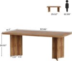 Tribesigns 63-inch Executive Desk, Vintage Home Office Computer Desk with Large Tabletop, Farmhouse Wood Writing Conference Table Workstation for Office, Study, Walnut Brown - Image 3
