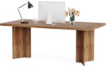 Tribesigns 63-inch Executive Desk, Vintage Home Office Computer Desk with Large Tabletop, Farmhouse Wood Writing Conference Table Workstation for Office, Study, Walnut Brown - Image 10
