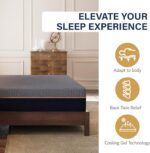 EGOHOME 12 Inch Queen Mattress, Copper Gel Cooling Memory Foam for Back Pain Relief, Therapeutic Bed in a Box, Foam Made in USA, CertiPUR-US Certified, 60x80x12 Black - Image 6