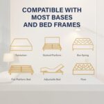 EGOHOME 12 Inch Queen Mattress, Copper Gel Cooling Memory Foam for Back Pain Relief, Therapeutic Bed in a Box, Foam Made in USA, CertiPUR-US Certified, 60x80x12 Black - Image 8