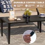 4-Piece Patio Furniture Set, Wider Outdoor Metal Seating Sofa with High Back & Loveseat, Coffee Table, All Weather Metal Conversation Set for Backyard, Poolside, Deck-Beige - Image 7
