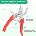 Premium garden shears, meperez pruning scissors gardening tools, pruners for flower, bushes, rose and fruit tree, use for florist, yard and orchard the plant clippers, sharp steel anvil snips - Image 3