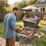 Electactic Propane Gas Grill, 3-Burner 24,000 BTU Stainless Steel BBQ Grill with Foldable Shelf for Outdoor Barbecue and Cooking - Image 8