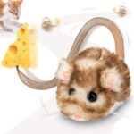 Migipaws Interactive MigiMouse Cat Toy 360° Rolling & Spin with Mesh Plastic Tail for Indoor Cats Smart Motion Sensor, Realistic Squeak, Rechargeable Plush Kitten Toy(Brown Long) - Image 3
