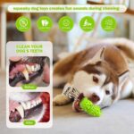 PIFFZEDO Dog Toys for Aggressive Chewers,Interactive Natural Rubber Chew & Squeaky Toy for Large Medium Breed,Dog Toothbrush,Tough & Durable (Green,Large) - Image 5