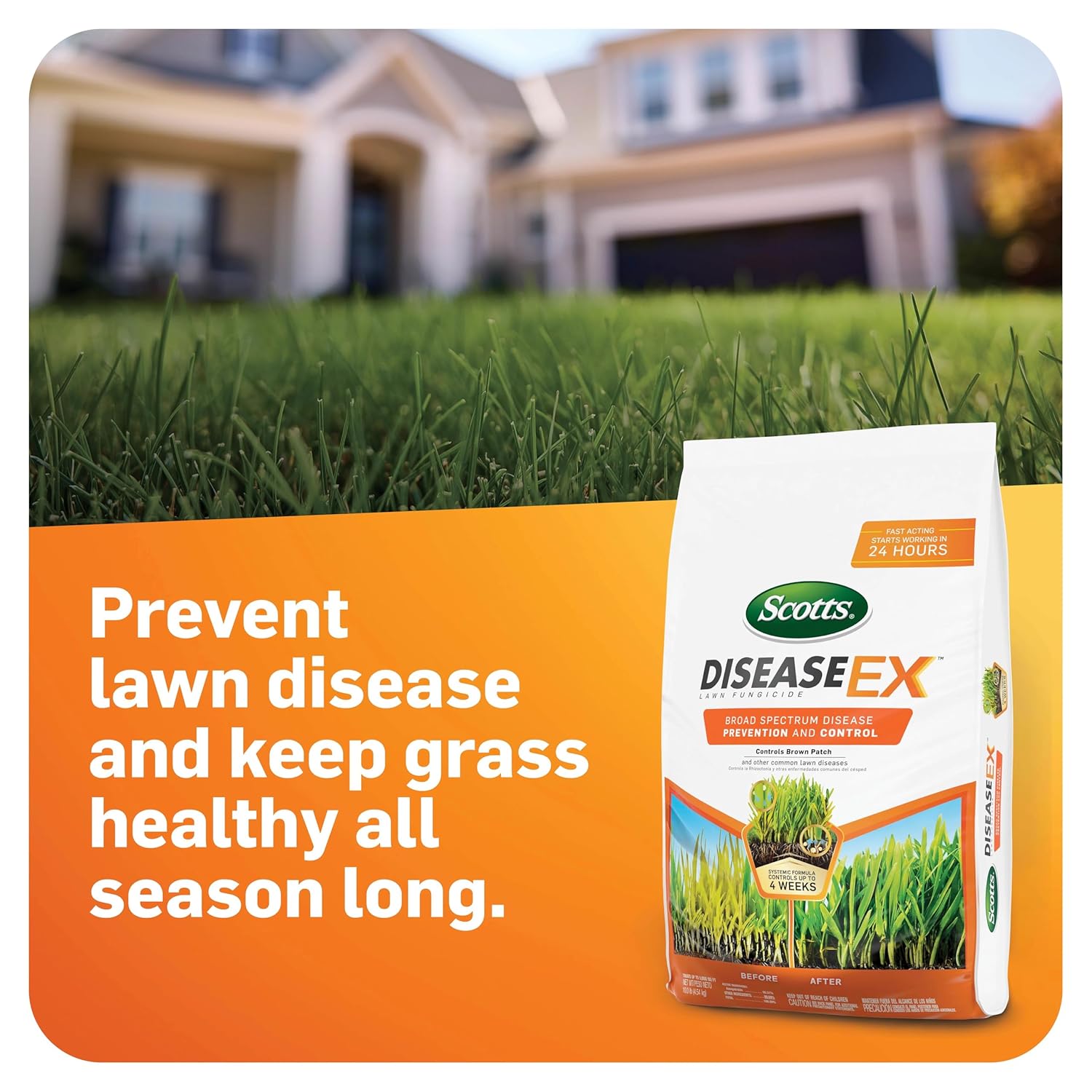 Scotts DiseaseEx Lawn Fungicide for Lawn Care - Controls and Prevents Brown Patch, Pythium Blight and More as Listed, Treats Up to 5,000 sq. ft., 10 lbs. - Image 3