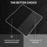 Utheer Ceramic Nonstick Reversible Grill Griddle for Weber Genesis 300 & 400 Series (2025+ Models), 16.14” × 16.14” Dual-Sided Cooking Plate | Flat Griddle & Grill Side, Thick Nonstick BBQ Griddle Pan - Image 4