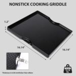 Utheer Ceramic Nonstick Reversible Grill Griddle for Weber Genesis 300 & 400 Series (2025+ Models), 16.14” × 16.14” Dual-Sided Cooking Plate | Flat Griddle & Grill Side, Thick Nonstick BBQ Griddle Pan - Image 5