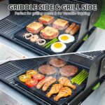 Utheer Ceramic Nonstick Reversible Grill Griddle for Weber Genesis 300 & 400 Series (2025+ Models), 16.14” × 16.14” Dual-Sided Cooking Plate | Flat Griddle & Grill Side, Thick Nonstick BBQ Griddle Pan - Image 8