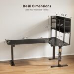 OffiGo L Shaped Electric Standing Desk, 63 Inch Reversible Corner Stand up Table with Hutch, Height Adjustable Ergonomic Large Lift Table for Home Office, Workstation, Black - Image 4
