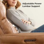 CHITA Genuine Leather Power Recliner Chair, Electric Triple-Motor Swivel Glider Nursery Rocking Chair with Adjustable Power Headrest and Lumbar Support, GREENGARD Gold Certified, Saddle Brown - Image 7