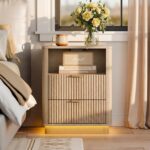 Dresser and Nightstand Sets 3 Piece, Bedroom Set with Charging Station, Large 6 Drawer Dresser for Bedroom and Night Stand Set of 2, Mid Century Modern Bedroom Furniture Set with Motion Sensor Lights - Image 3