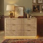Dresser and Nightstand Sets 3 Piece, Bedroom Set with Charging Station, Large 6 Drawer Dresser for Bedroom and Night Stand Set of 2, Mid Century Modern Bedroom Furniture Set with Motion Sensor Lights - Image 5
