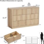 Dresser and Nightstand Sets 3 Piece, Bedroom Set with Charging Station, Large 6 Drawer Dresser for Bedroom and Night Stand Set of 2, Mid Century Modern Bedroom Furniture Set with Motion Sensor Lights - Image 6