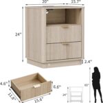 Dresser and Nightstand Sets 3 Piece, Bedroom Set with Charging Station, Large 6 Drawer Dresser for Bedroom and Night Stand Set of 2, Mid Century Modern Bedroom Furniture Set with Motion Sensor Lights - Image 7
