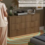 Dresser and Nightstand Sets 3 Piece, Bedroom Set with Charging Station, Large 6 Drawer Dresser for Bedroom and Night Stand Set of 2, Mid Century Modern Bedroom Furniture Set with Motion Sensor Lights - Image 8