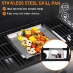 4 Burner Propane Gas Grill, Portable BBQ Grill with Cast Iron Grate & Griddle Pan, Folding Side Table for Camping Backyard, 40000 BTU Easy-Clean Outdoor Cooking - Image 4