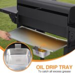 4 Burner Propane Gas Grill, Portable BBQ Grill with Cast Iron Grate & Griddle Pan, Folding Side Table for Camping Backyard, 40000 BTU Easy-Clean Outdoor Cooking - Image 5