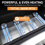 4 Burner Propane Gas Grill, Portable BBQ Grill with Cast Iron Grate & Griddle Pan, Folding Side Table for Camping Backyard, 40000 BTU Easy-Clean Outdoor Cooking - Image 8