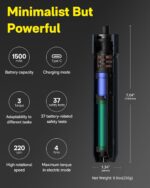 HOTO Electric Screwdriver Rechargeable, 3.6V Cordless Screwdriver Set USB-C, 1/4'' Hex Bits, 3 Torque Settings, 1500mAh Battery, LED Light & 12 S2 Metal Bits for Furniture/Electrical Repairs - Image 4