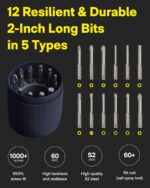HOTO Electric Screwdriver Rechargeable, 3.6V Cordless Screwdriver Set USB-C, 1/4'' Hex Bits, 3 Torque Settings, 1500mAh Battery, LED Light & 12 S2 Metal Bits for Furniture/Electrical Repairs - Image 8