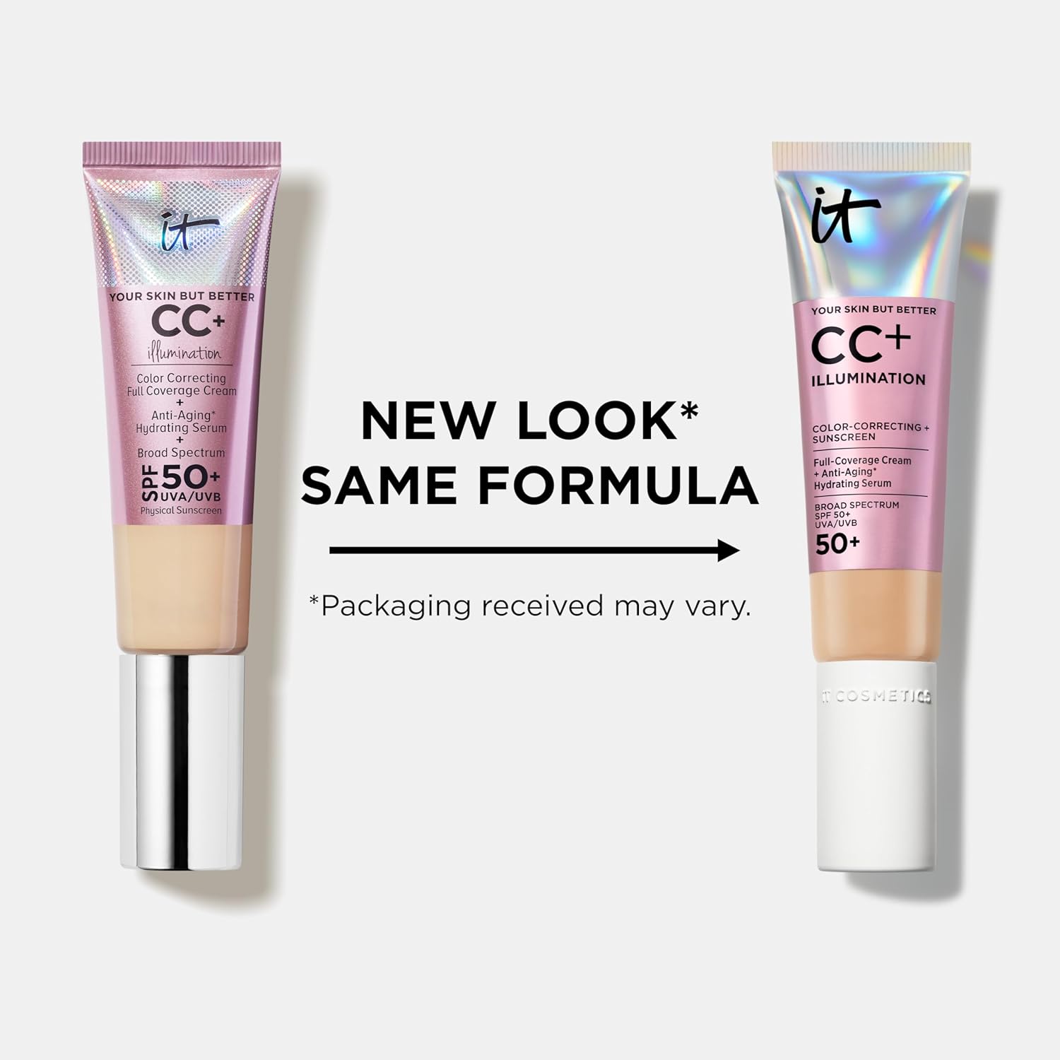 IT Cosmetics CC+ Cream Illumination (Medium) - Radiant Full Coverage Foundation With SPF 50+, Color Corrector & Hydrating Anti-Aging Serum, Hydrolyzed Collagen + Peptides - 1.08 fl oz - Image 8