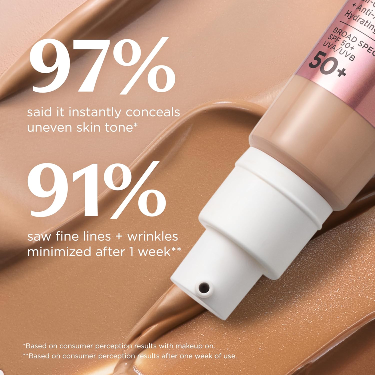 IT Cosmetics CC+ Cream Illumination (Medium) - Radiant Full Coverage Foundation With SPF 50+, Color Corrector & Hydrating Anti-Aging Serum, Hydrolyzed Collagen + Peptides - 1.08 fl oz - Image 10