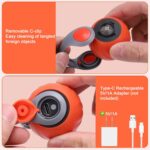 BABORUI Interactive Cat Toy Ball - Automatic Interactive Cat Toys for Indoor Cats with 3 Tails, 2 Speeds Rechargeable Enrichment Toys for Small/Medium/Large to Keep Them Busy (Orange) - Image 8
