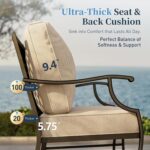 SUNSHINE VALLEY Patio Furniture Set, Modern Metal Outdoor Patio Furniture, 3 Seater Sofa, 2 Swivel Chairs, 2 Ottomans and 5.75" Extra Thick Cushion, Patio Conversation Set for Garden Backyard Deck - Image 5