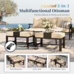 SUNSHINE VALLEY Patio Furniture Set, Modern Metal Outdoor Patio Furniture, 3 Seater Sofa, 2 Swivel Chairs, 2 Ottomans and 5.75" Extra Thick Cushion, Patio Conversation Set for Garden Backyard Deck - Image 8