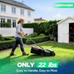 14" Cordless Lawn Mower, 20V Lightweight Push Mower with 2×5.0Ah Battery, Ultra-Quiet Motor for Small Yards, Lawn Care, Backyard Maintenance - Image 4