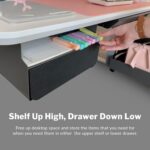 Vari Steel Under Desk Storage Organizer with Drawer - Slim Hanging File Storage Shelf and Stationary Tray - Easy Assembly - Home Office VariDesk Accessory - Black, 13.39" x1 9.29" x 9.45" - Image 4