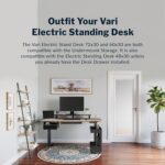 Vari Steel Under Desk Storage Organizer with Drawer - Slim Hanging File Storage Shelf and Stationary Tray - Easy Assembly - Home Office VariDesk Accessory - Black, 13.39" x1 9.29" x 9.45" - Image 6