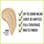 Maybelline Super Stay Full Coverage Liquid Foundation Active Wear Makeup, Up to 30Hr Wear, Transfer, Sweat & Water Resistant, Matte Finish, Medium Beige, 1 Count - Image 3