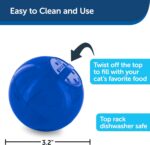 PetSafe Slimcat Slow Feeder Ball for Cats - Interactive Puzzle Game for Your Cat - Fill with Food and Treats - Great for Indoor Play for Kittens and Adult Cats, Portion Control and Fast Eaters (Blue) - Image 3