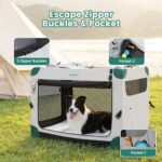 Gardner Pet 36 Inch Folding Soft Dog Crate -3 Door Collapsible Dog Crate with 2 Storage Bags and Fleece Bed, Portable Dogs Travel Kennel for Medium/Large Dogs Indoor & Outdoor, Grey - Image 6